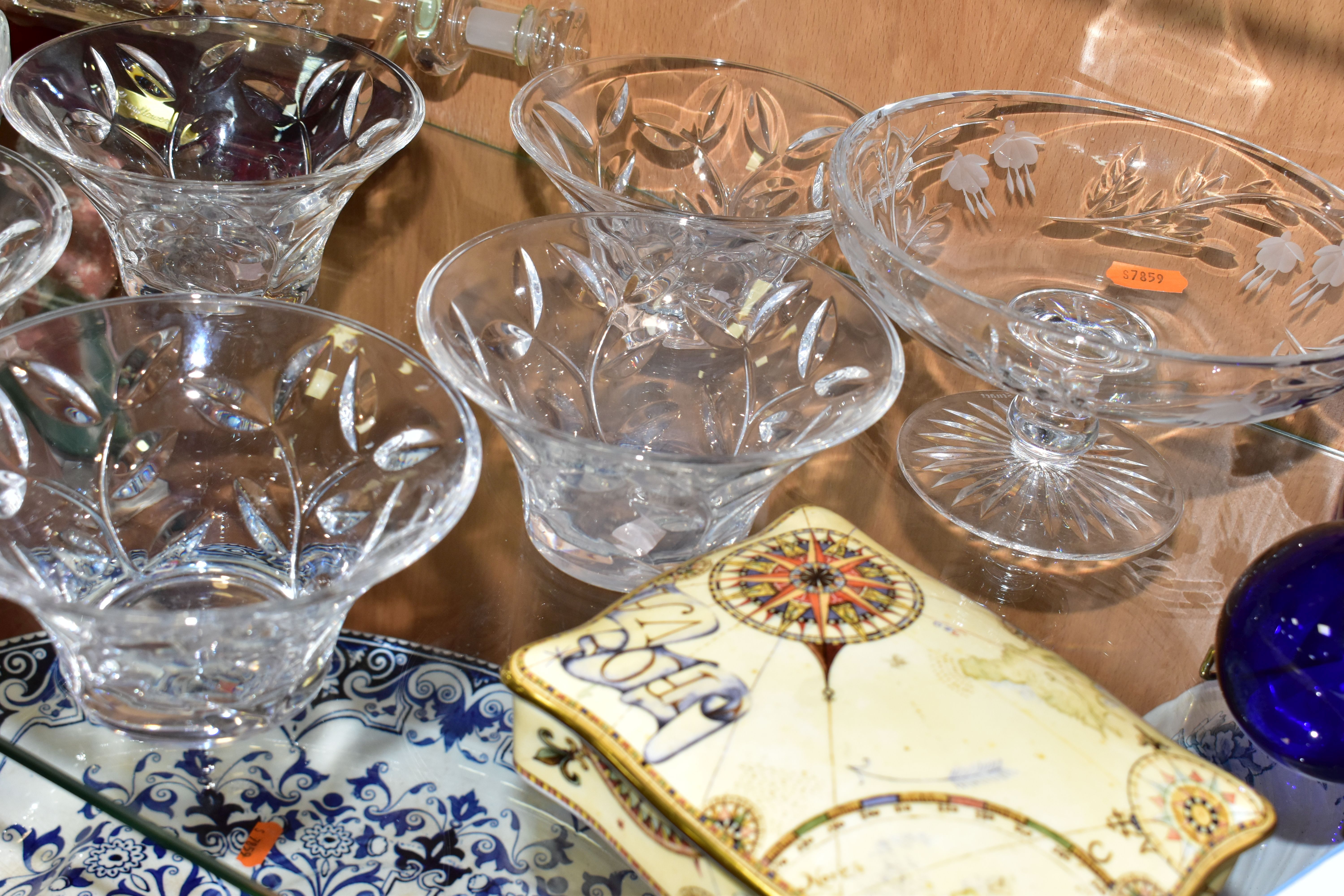 A COLLECTION OF CUT CRYSTAL AND CERAMICS, comprising four Thomas Webb tumblers and matching ship's - Image 4 of 17