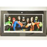 ALEX ROSS (AMERICAN CONTEMPORARY) 'ORIGINAL SEVEN' portraits of Green Lantern, Flash, Superman,