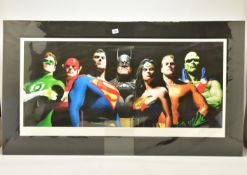 ALEX ROSS (AMERICAN CONTEMPORARY) 'ORIGINAL SEVEN' portraits of Green Lantern, Flash, Superman,