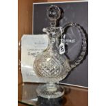 A BOXED WATERFORD CRYSTAL CLARET DECANTER, from The Master Cutter Collection, of footed ovoid form