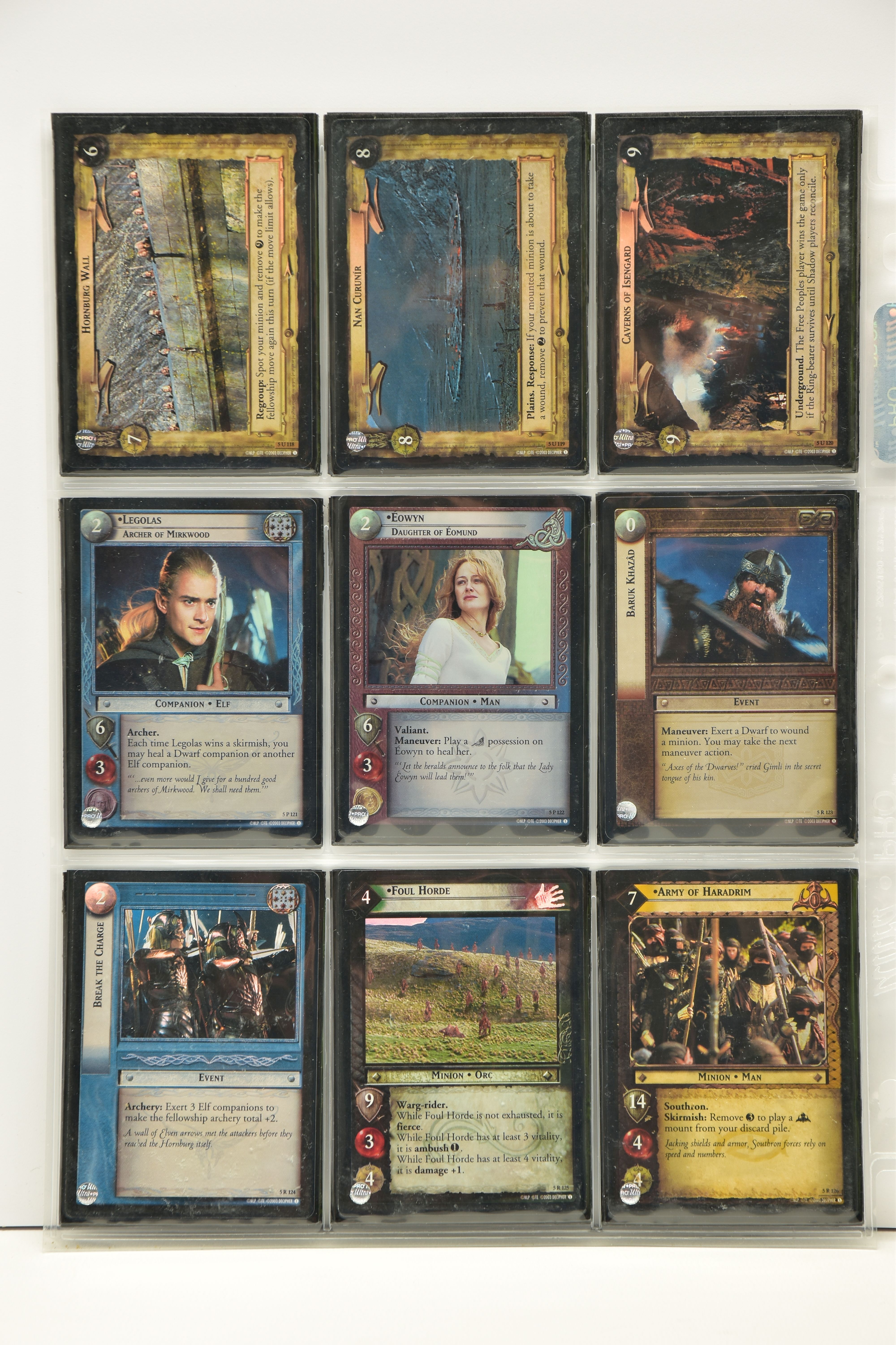 MOSTLY COMPLETE LORD OF THE RINGS BATTLE OF HELM’S DEEP FOIL SET, all cards are present (except card - Image 14 of 15