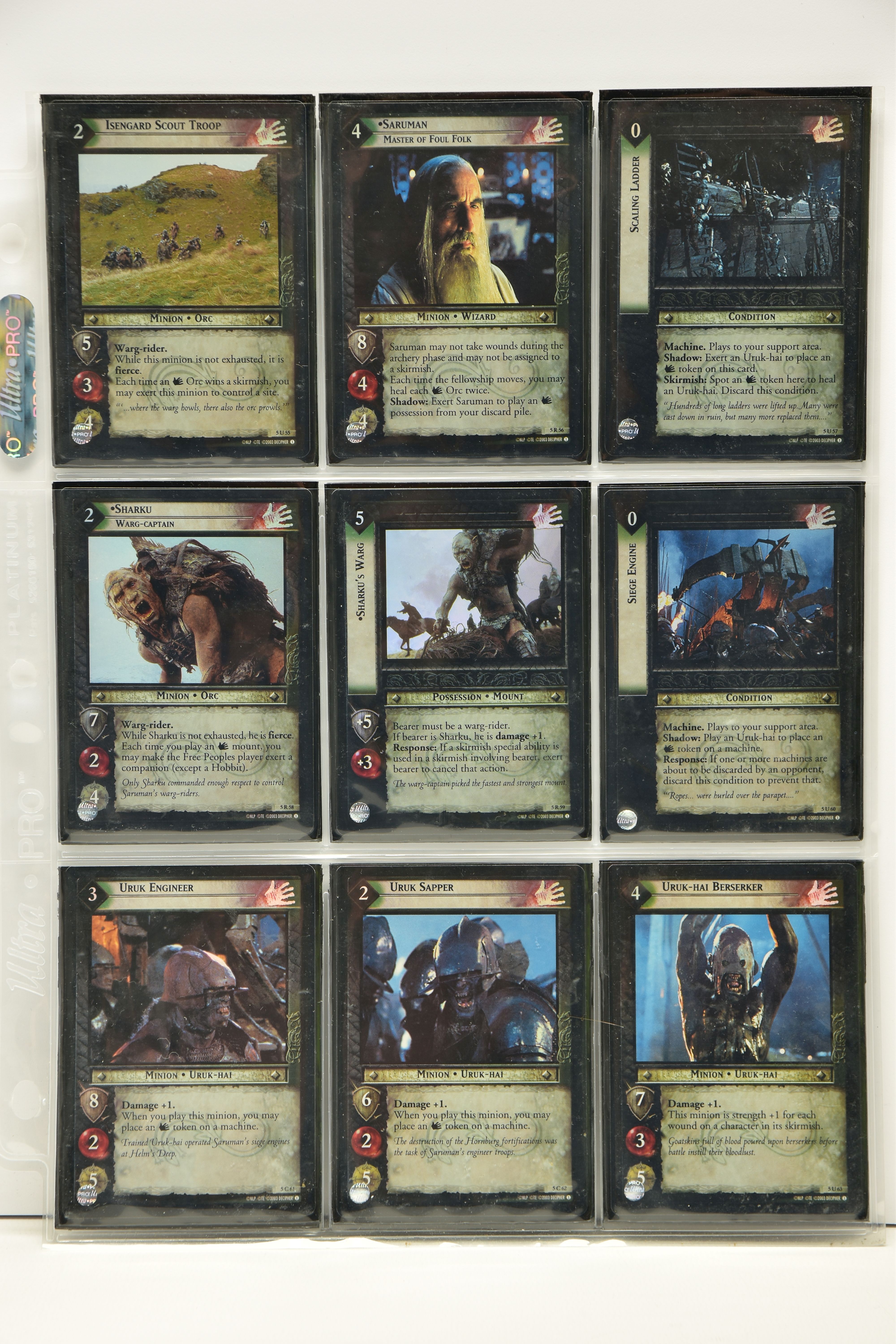 MOSTLY COMPLETE LORD OF THE RINGS BATTLE OF HELM’S DEEP FOIL SET, all cards are present (except card - Image 7 of 15