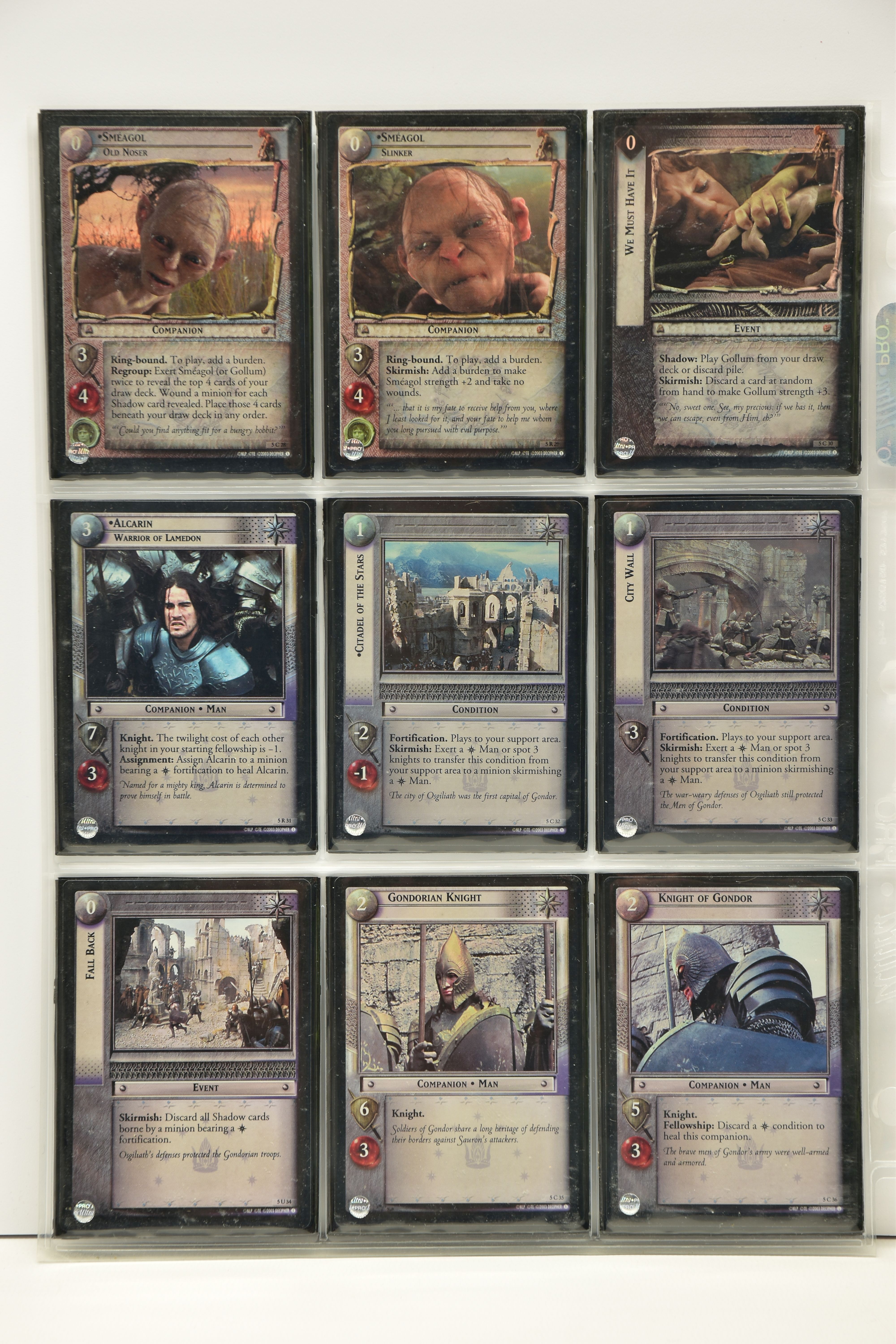 MOSTLY COMPLETE LORD OF THE RINGS BATTLE OF HELM’S DEEP FOIL SET, all cards are present (except card - Image 4 of 15