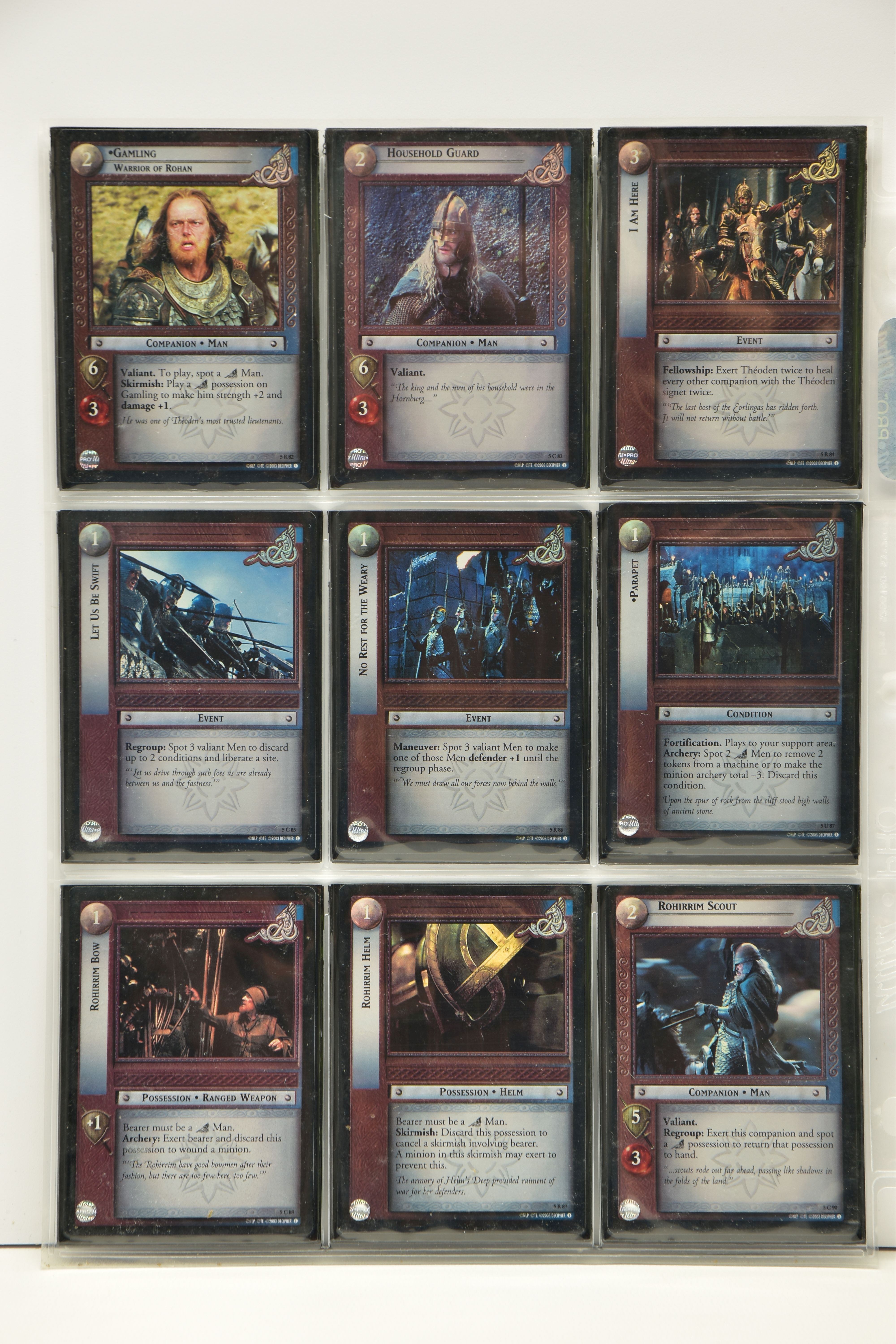 MOSTLY COMPLETE LORD OF THE RINGS BATTLE OF HELM’S DEEP FOIL SET, all cards are present (except card - Image 10 of 15