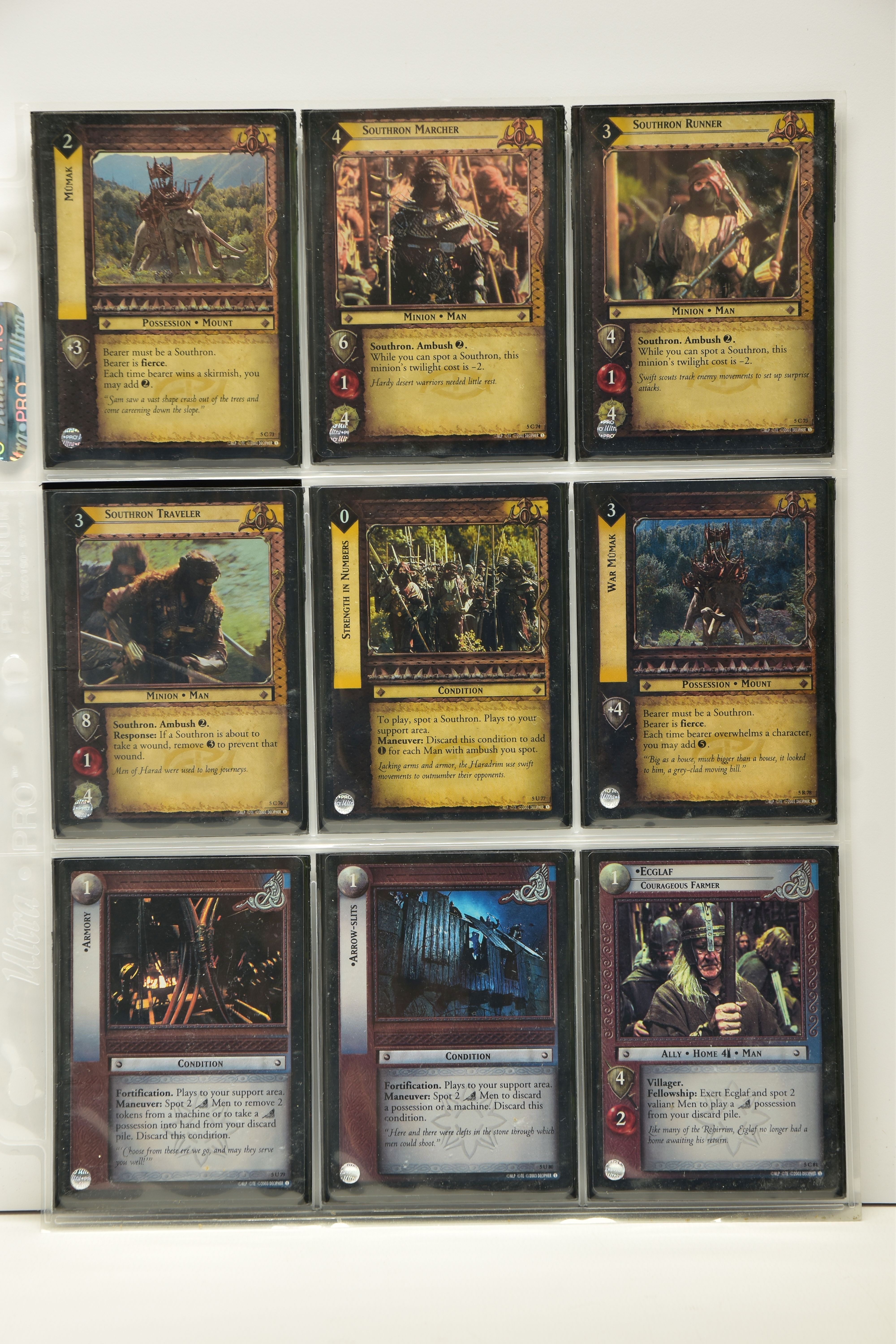 MOSTLY COMPLETE LORD OF THE RINGS BATTLE OF HELM’S DEEP FOIL SET, all cards are present (except card - Image 9 of 15