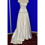 WEDDING DRESS, end of season stock clearance (may have slight marks) a full gathered ivory satin