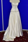 WEDDING DRESS, end of season stock clearance (may have slight marks) a full gathered ivory satin