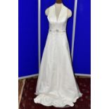 WEDDING DRESS, end of season stock clearance (may have slight marks) a white A-line dress, V