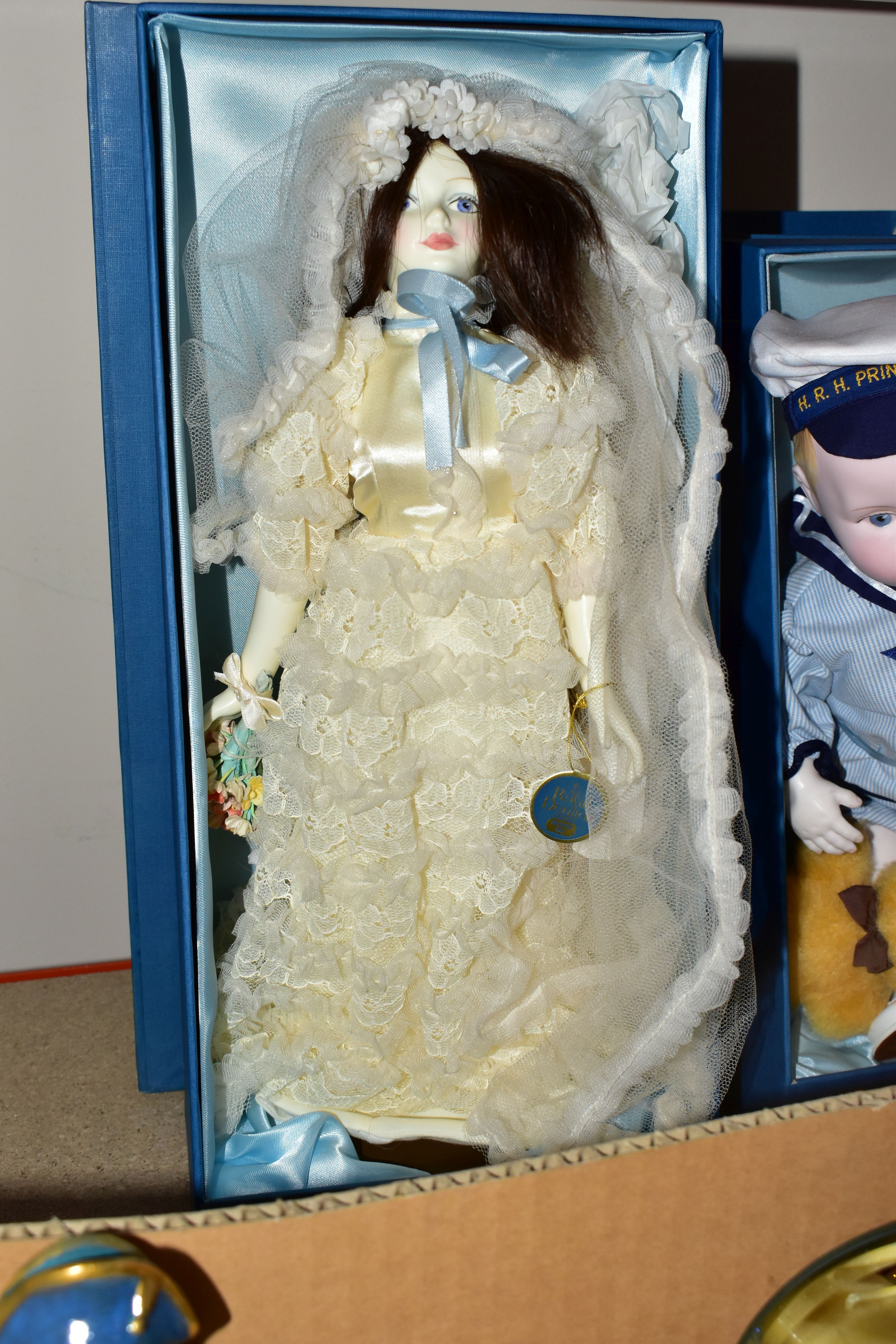 A GROUP OF ROYAL DOULTON NISBET DOLLS, comprising three boxed dolls 'Wedding Day', 'Melanie', 'HRH - Image 4 of 12