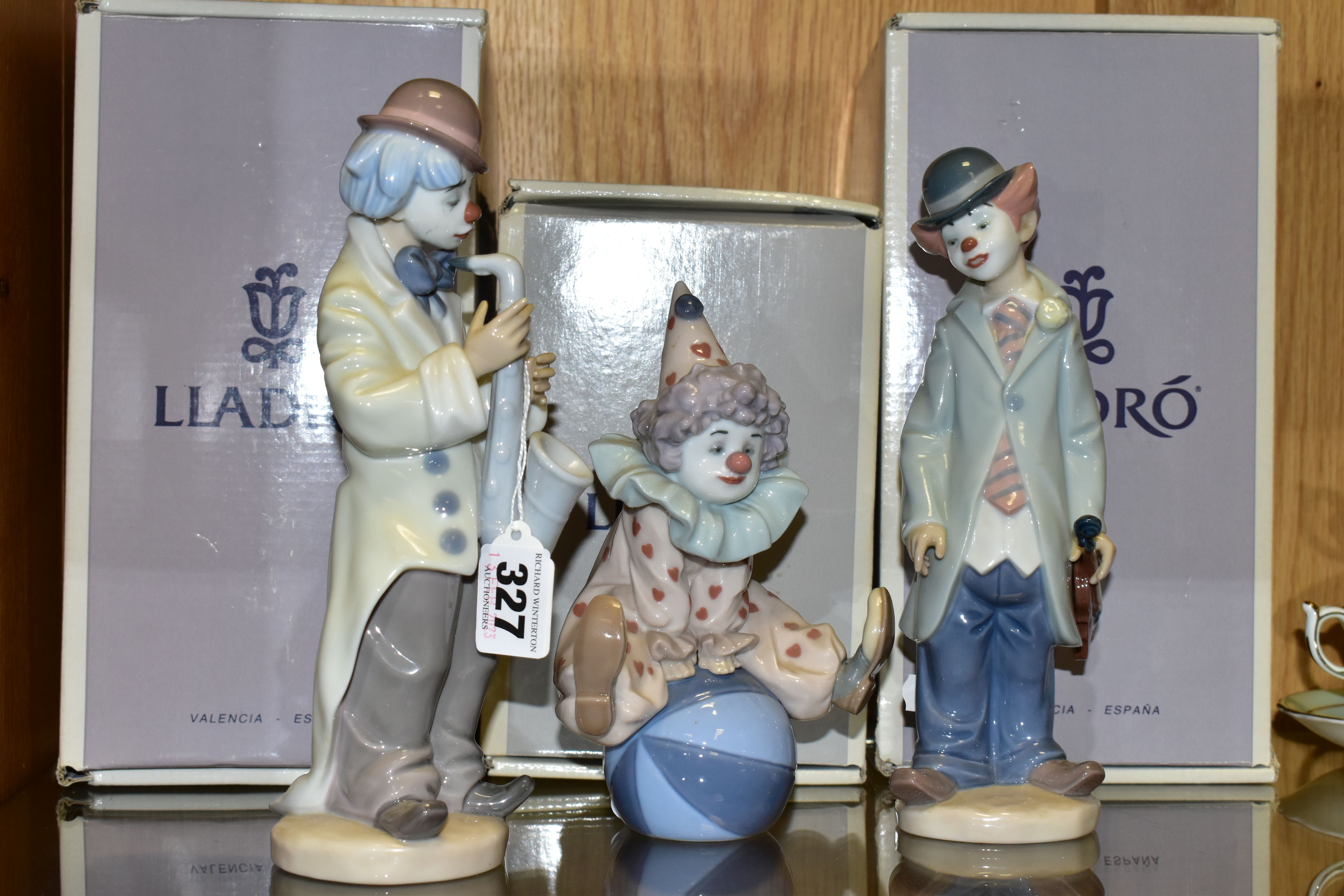 THREE BOXED LLADRO CLOWN FIGURES, comprising Circus Sam 5472, sculptor Francisco Català, issued in - Image 2 of 3