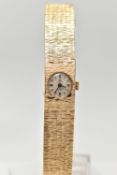 A LADY'S 9CT GOLD 'TIARA' WRISTWATCH, manual wind, round silver dial signed 'Tiara, 17 jewels