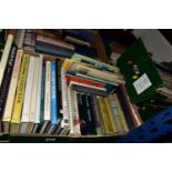 BOOKS & MAPS, four boxes containing approximately ninety-five book titles in hardback and