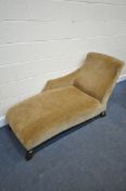A LEOPARD PRINT CHAISE, length 150cm (condition - tear to arm, signs of use)