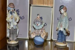 THREE BOXED LLADRO CLOWN FIGURES, comprising Circus Sam 5472, sculptor Francisco Català, issued in