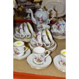 ABBEYDALE 'CHELSEA ROSE' TEA AND COFFEE WARES, comprising six teacups, saucers and side plates,