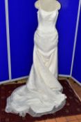 WEDDING DRESS, end of season stock clearance (may have slight marks) size 14, spaghetti straps,