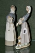 TWO LLADRO FIGURES, comprising Girl with Goose and Dog, no 4866, sculptor Fulgencio Garcia, issued
