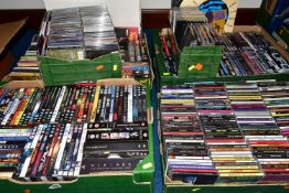 CD'S, DVD'S & COMPACT DISCS, six boxes containing approximately 370 music compact discs, mostly of