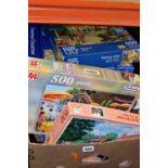 A BOX OF MODERN JIGSAW PUZZLES, to include Gibsons puzzles - Christmas collection, The Kitchen
