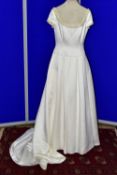 WEDDING DRESS, end of season stock clearance (may have slight marks) ivory satin, court train,