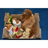 ONE BOX OF STEIFF ANIMALS, to include a Buffalo 2695/35, a small jointed blonde bear 0210/15,
