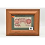 A FRAMED DISPLAY OF A TEN SHILLING L K O'BRIEN BANKNOTE A45Z