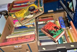 VINTAGE BOOKS, four boxes containing approximately ninety miscellaneous titles to include Children's