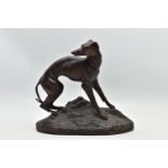 AFTER JEAN FRANCOIS THÉODORE GECHTER (FRENCH 1796-1844), a bronze model of a greyhound standing on