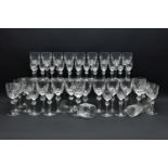 A SUITE OF FORTY FIVE WATERFORD CRYSTAL CURRAGHMORE PATTERN DRINKING GLASSES, comprising eleven