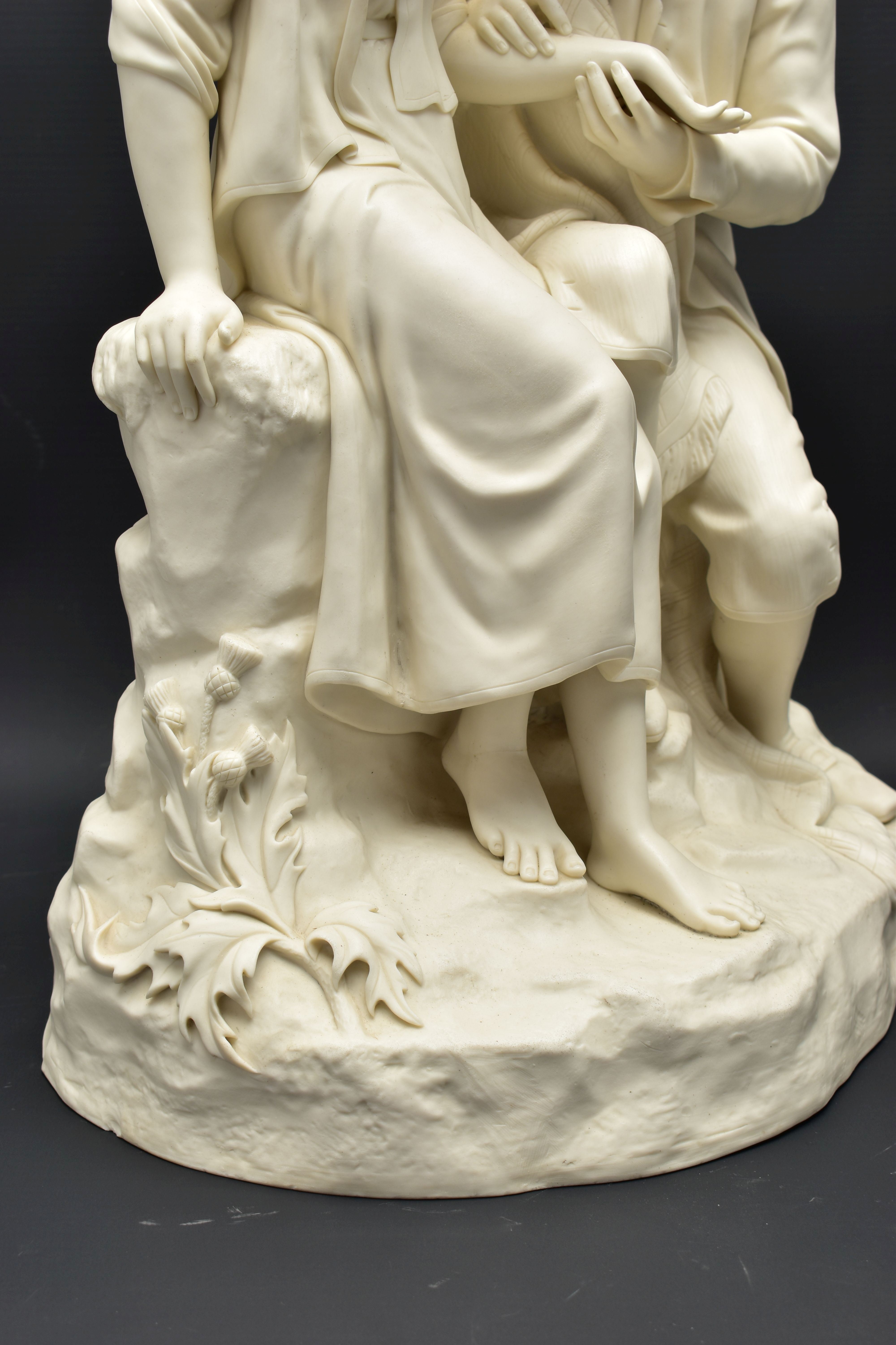 A 19TH CENTURY COPELAND PARIAN FIGURE GROUP OF BURNS AND HIGHLAND MARY, modelled as a couple - Image 7 of 15