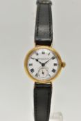 AN EARLY 20TH CENTURY 18CT YELLOW GOLD BIRCH AND GAYDON LTD MANUAL WIND WRISTWATCH, the white enamel