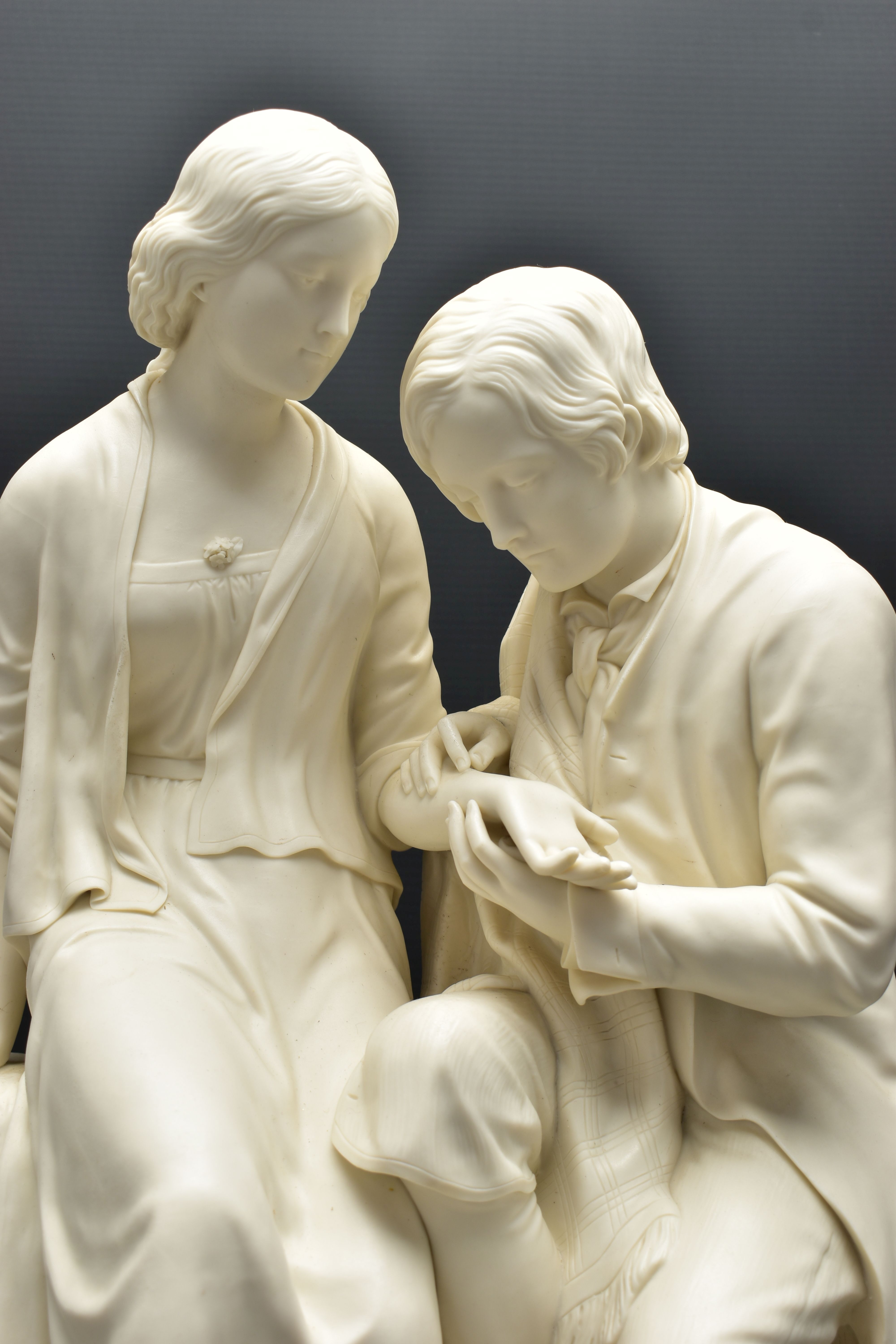 A 19TH CENTURY COPELAND PARIAN FIGURE GROUP OF BURNS AND HIGHLAND MARY, modelled as a couple - Image 2 of 15