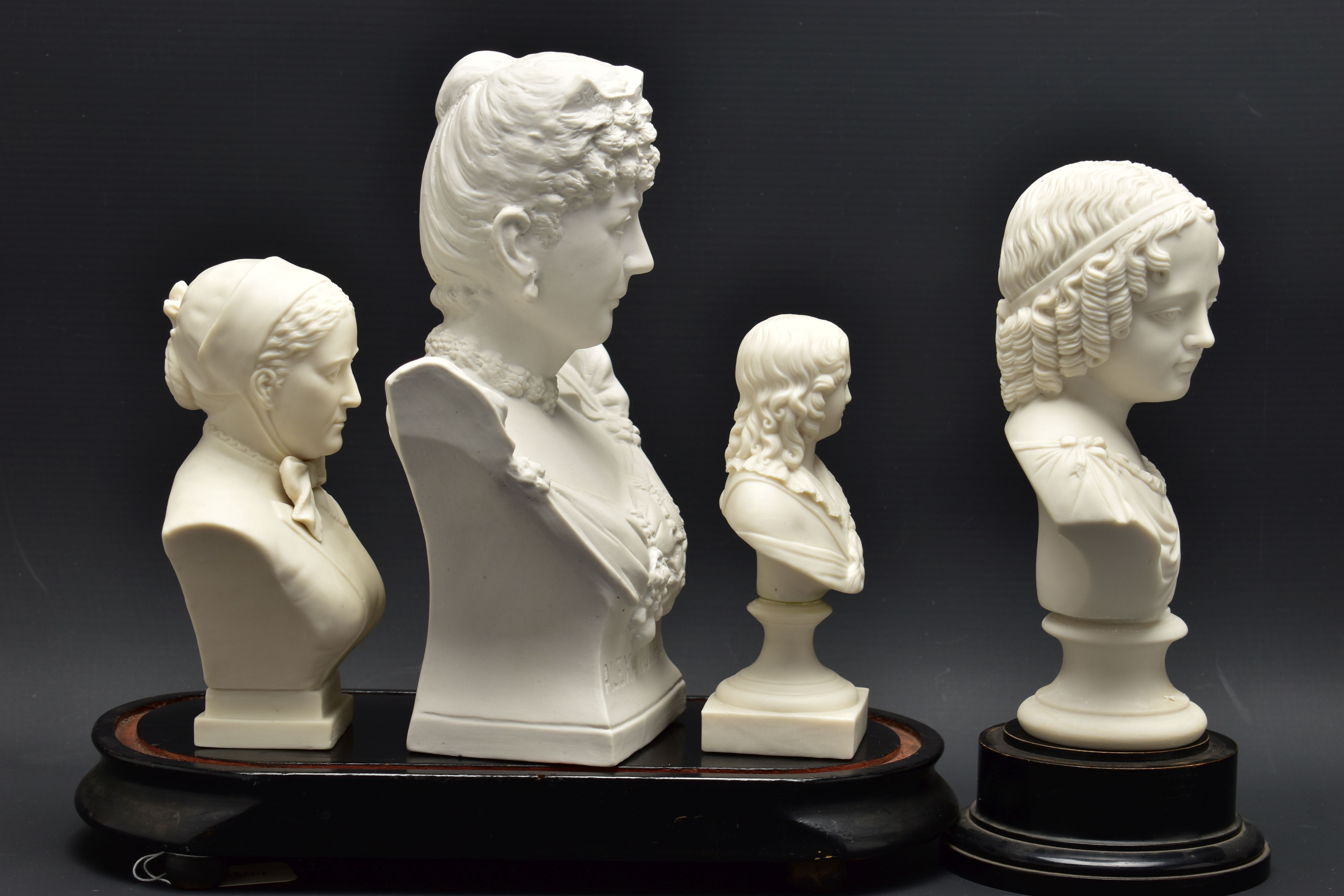 FOUR LATE 19TH AND EARLY 20TH CENTURY PARIAN AND BISQUE BUSTS, comprising a Goss 'Sister Dora', - Image 5 of 14