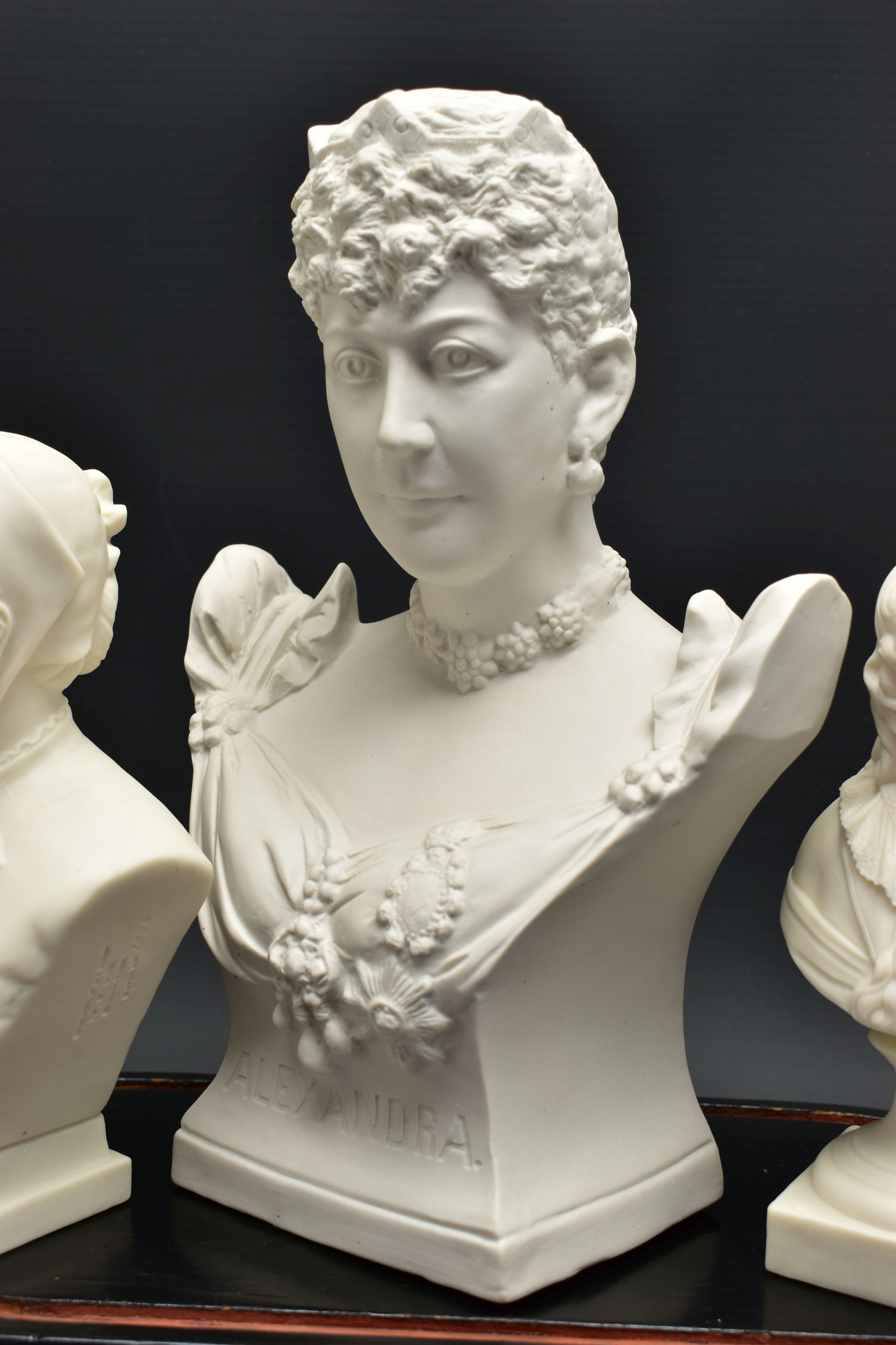 FOUR LATE 19TH AND EARLY 20TH CENTURY PARIAN AND BISQUE BUSTS, comprising a Goss 'Sister Dora', - Image 11 of 14