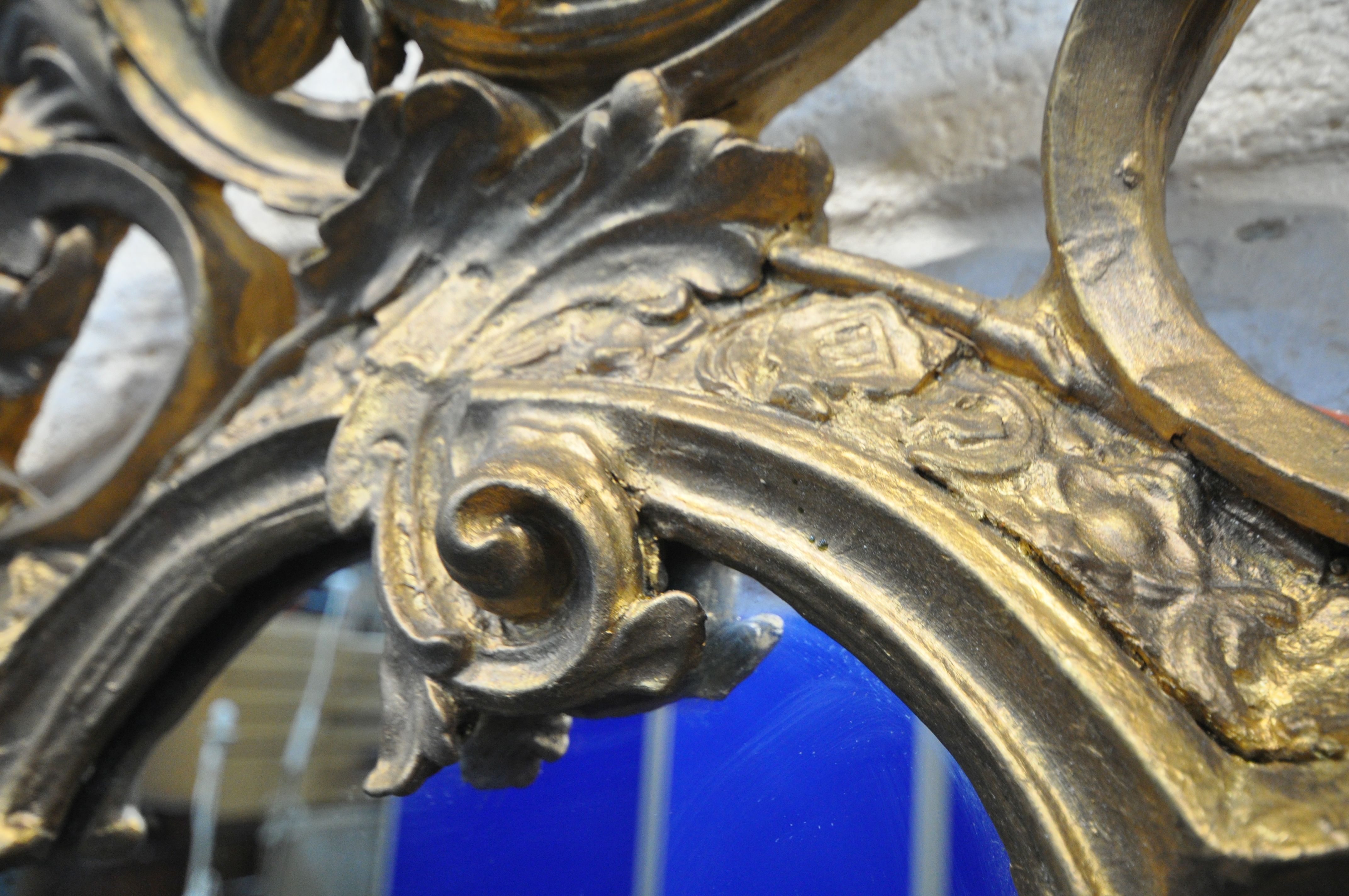 AN EARLY TO MID 20TH CENTURYCENTURY GILTWOOD GIRANDOLE, in the Rococo Revival style, shaped - Image 7 of 18