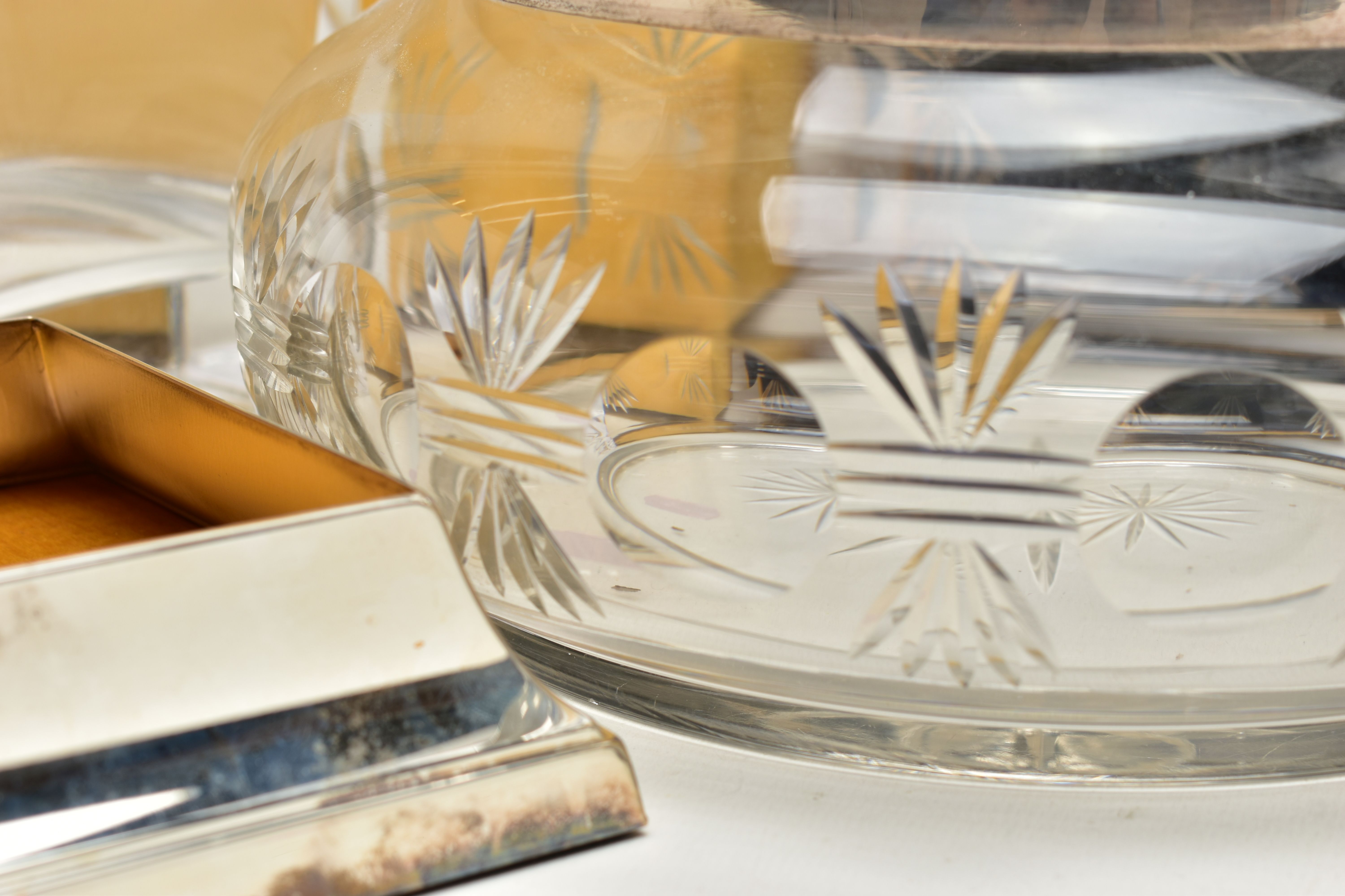 A GEORGE VI 'ASPREY' BOWL AND A PAIR OF 'CARRS 2000' GLASS VASES' a cut glass globular bowl, - Image 11 of 11