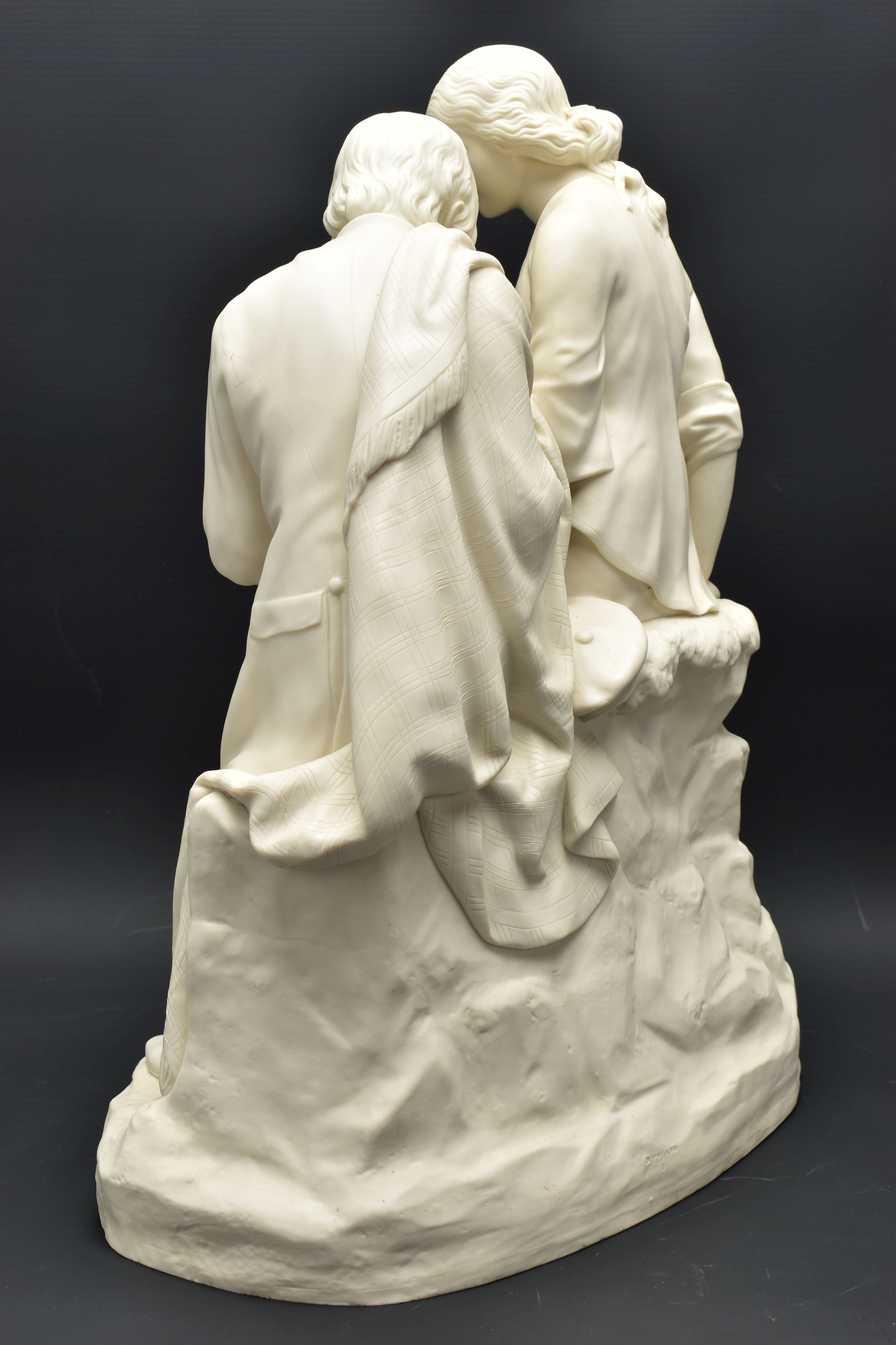 A 19TH CENTURY COPELAND PARIAN FIGURE GROUP OF BURNS AND HIGHLAND MARY, modelled as a couple - Image 10 of 15