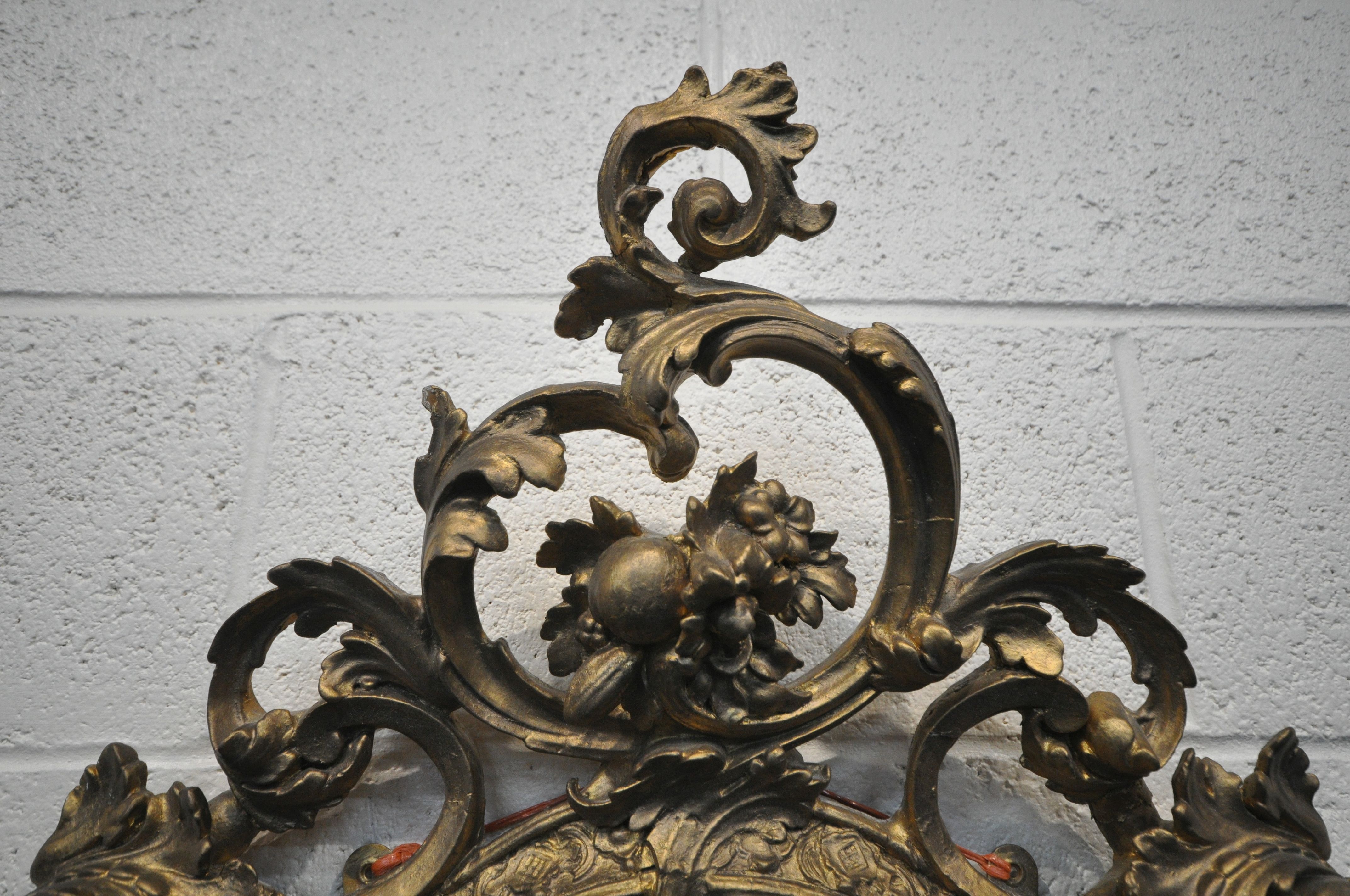 AN EARLY TO MID 20TH CENTURYCENTURY GILTWOOD GIRANDOLE, in the Rococo Revival style, shaped - Image 2 of 18