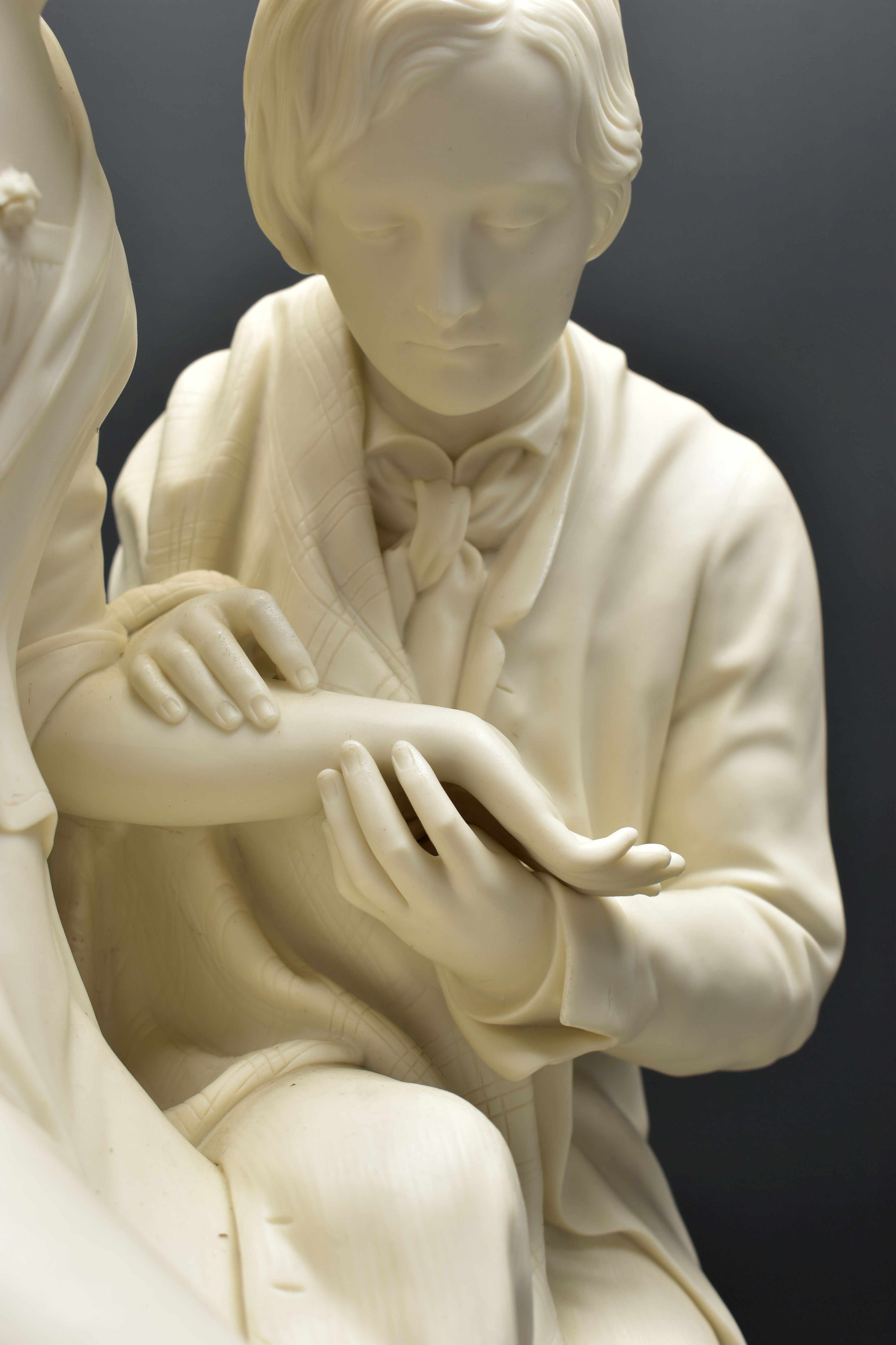 A 19TH CENTURY COPELAND PARIAN FIGURE GROUP OF BURNS AND HIGHLAND MARY, modelled as a couple - Image 6 of 15