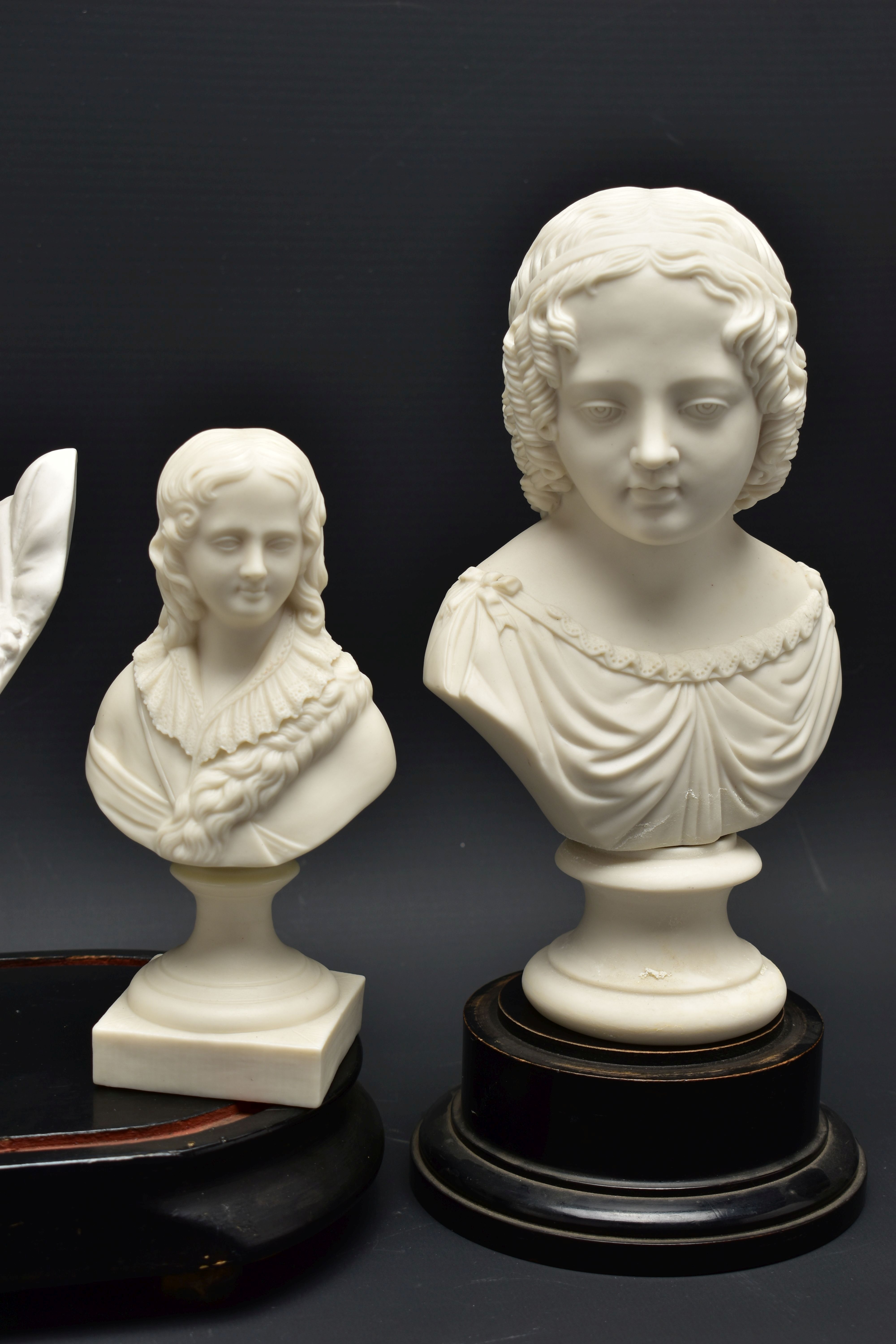 FOUR LATE 19TH AND EARLY 20TH CENTURY PARIAN AND BISQUE BUSTS, comprising a Goss 'Sister Dora', - Image 2 of 14