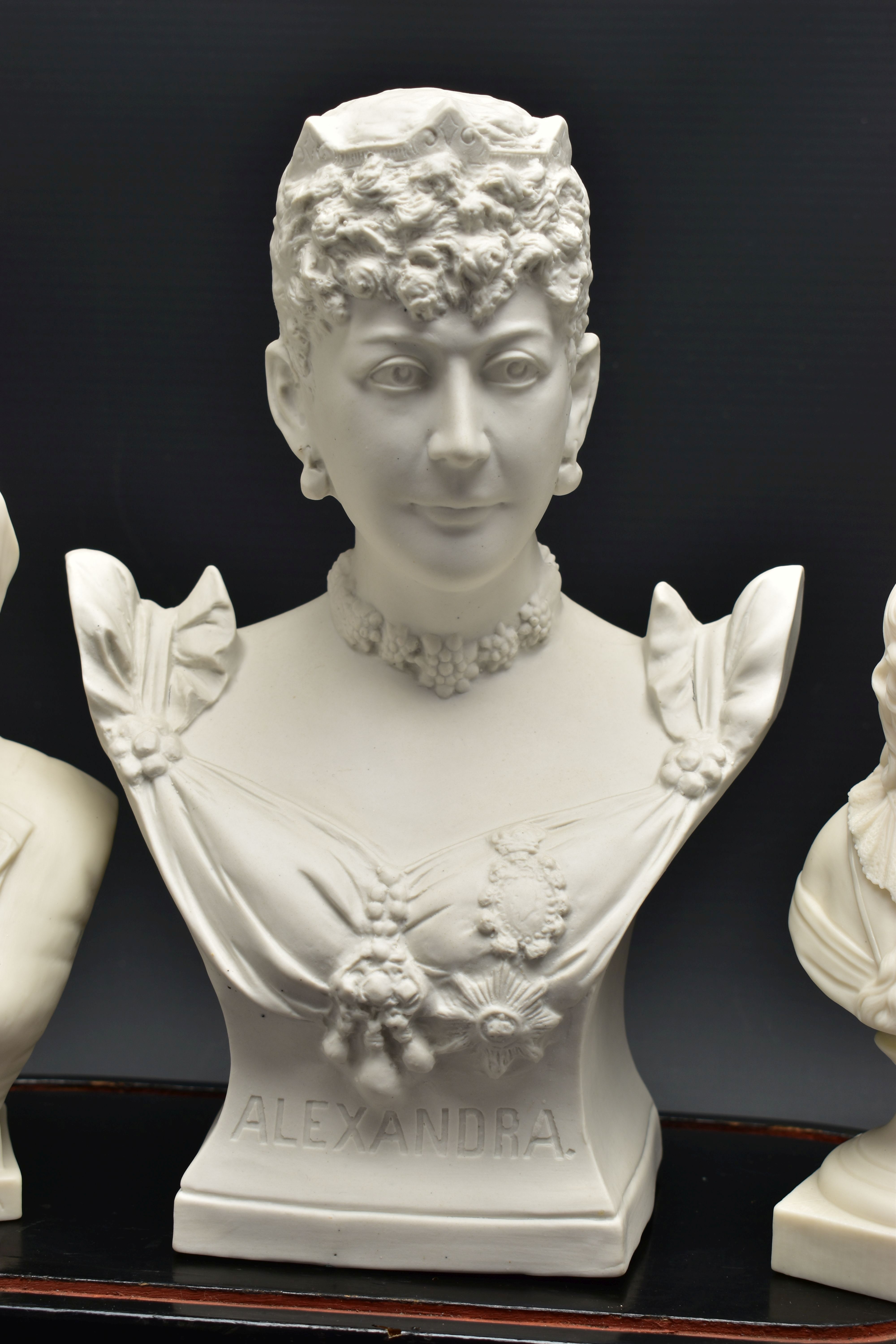 FOUR LATE 19TH AND EARLY 20TH CENTURY PARIAN AND BISQUE BUSTS, comprising a Goss 'Sister Dora', - Image 3 of 14