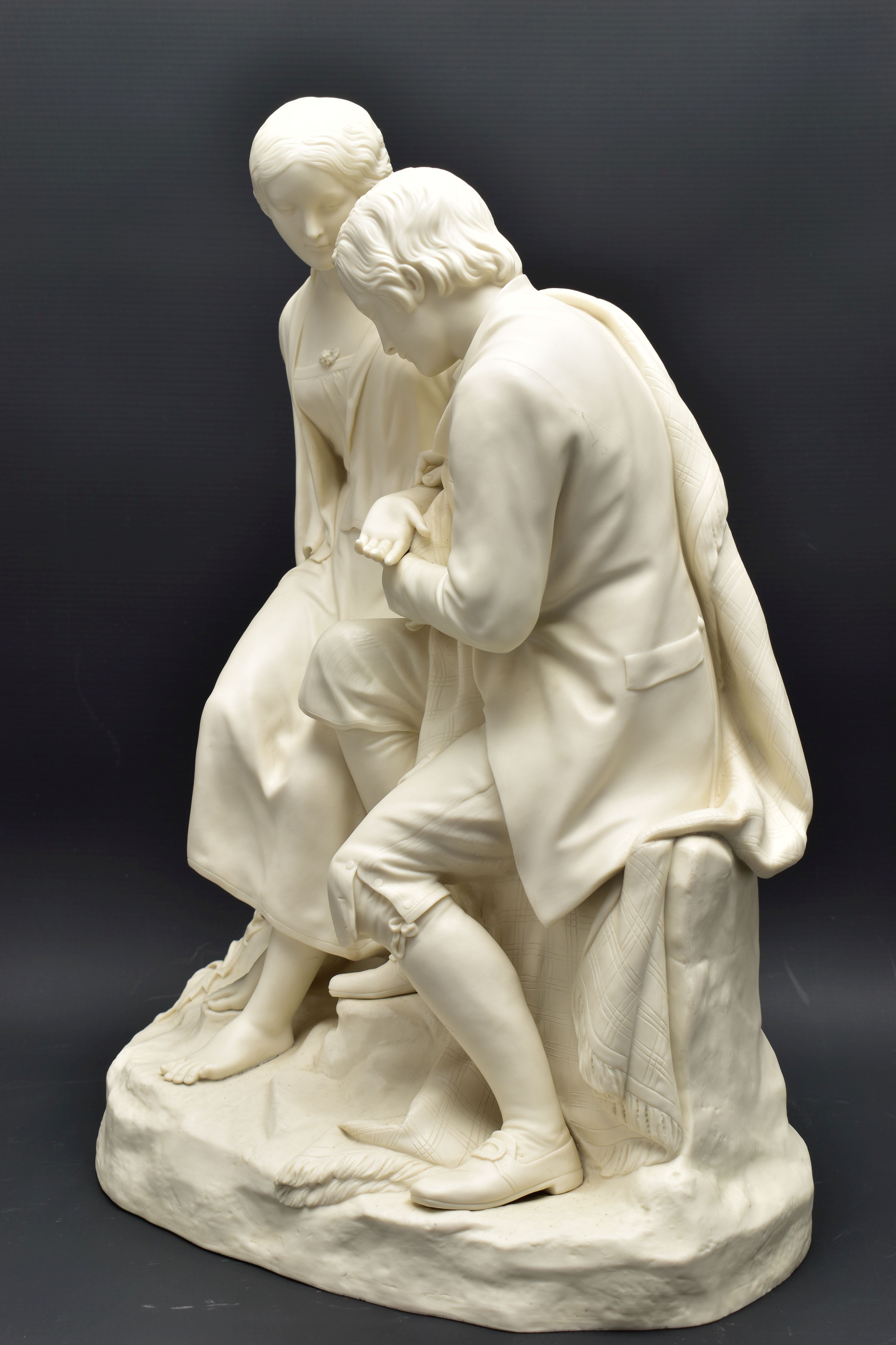 A 19TH CENTURY COPELAND PARIAN FIGURE GROUP OF BURNS AND HIGHLAND MARY, modelled as a couple - Image 11 of 15