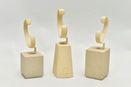 THREE ROLEX WATCH DISPLAY STANDS, of various sizes, each with Rolex symbol (3) (Condition Report: