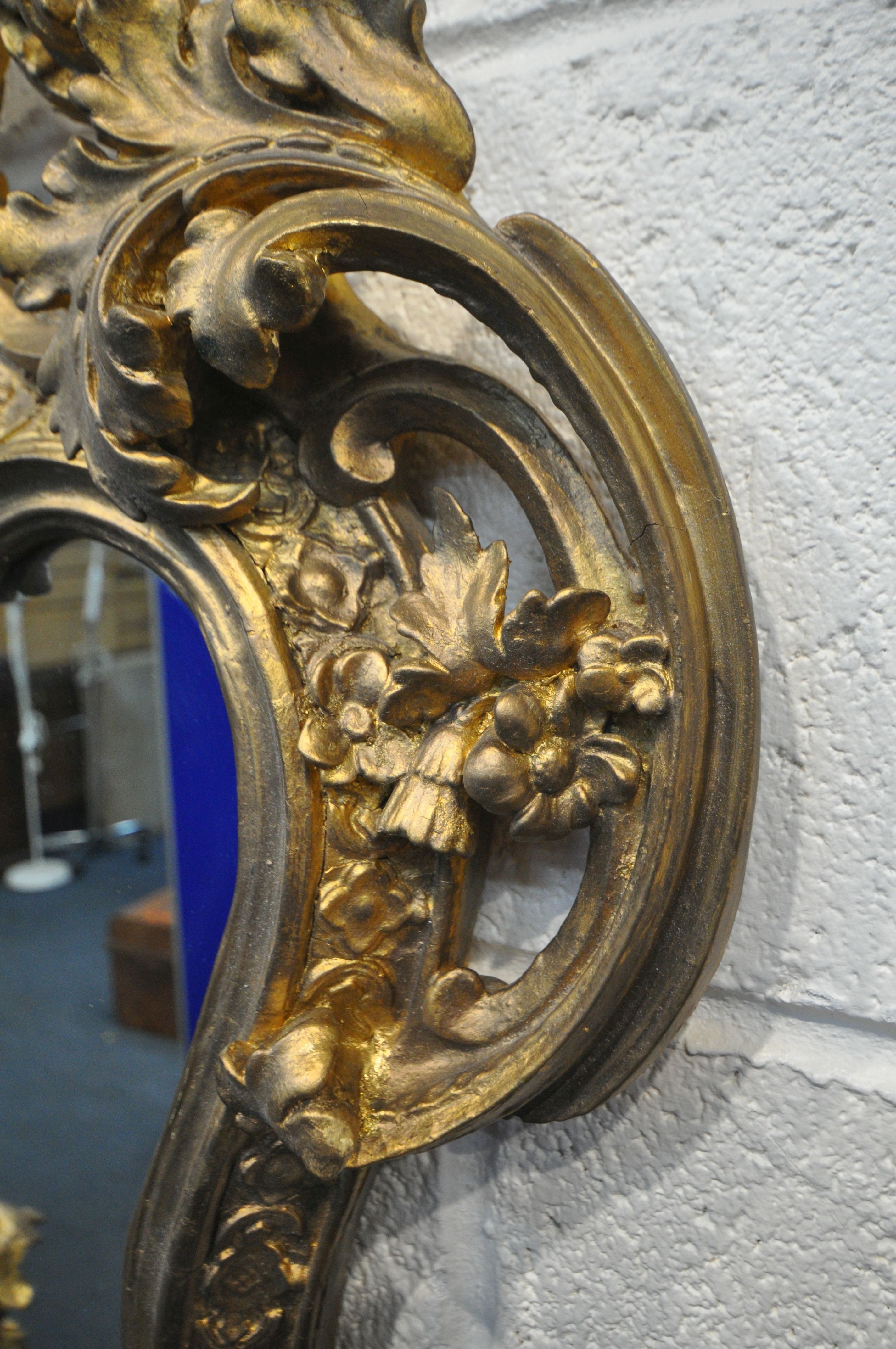 AN EARLY TO MID 20TH CENTURYCENTURY GILTWOOD GIRANDOLE, in the Rococo Revival style, shaped - Image 6 of 18