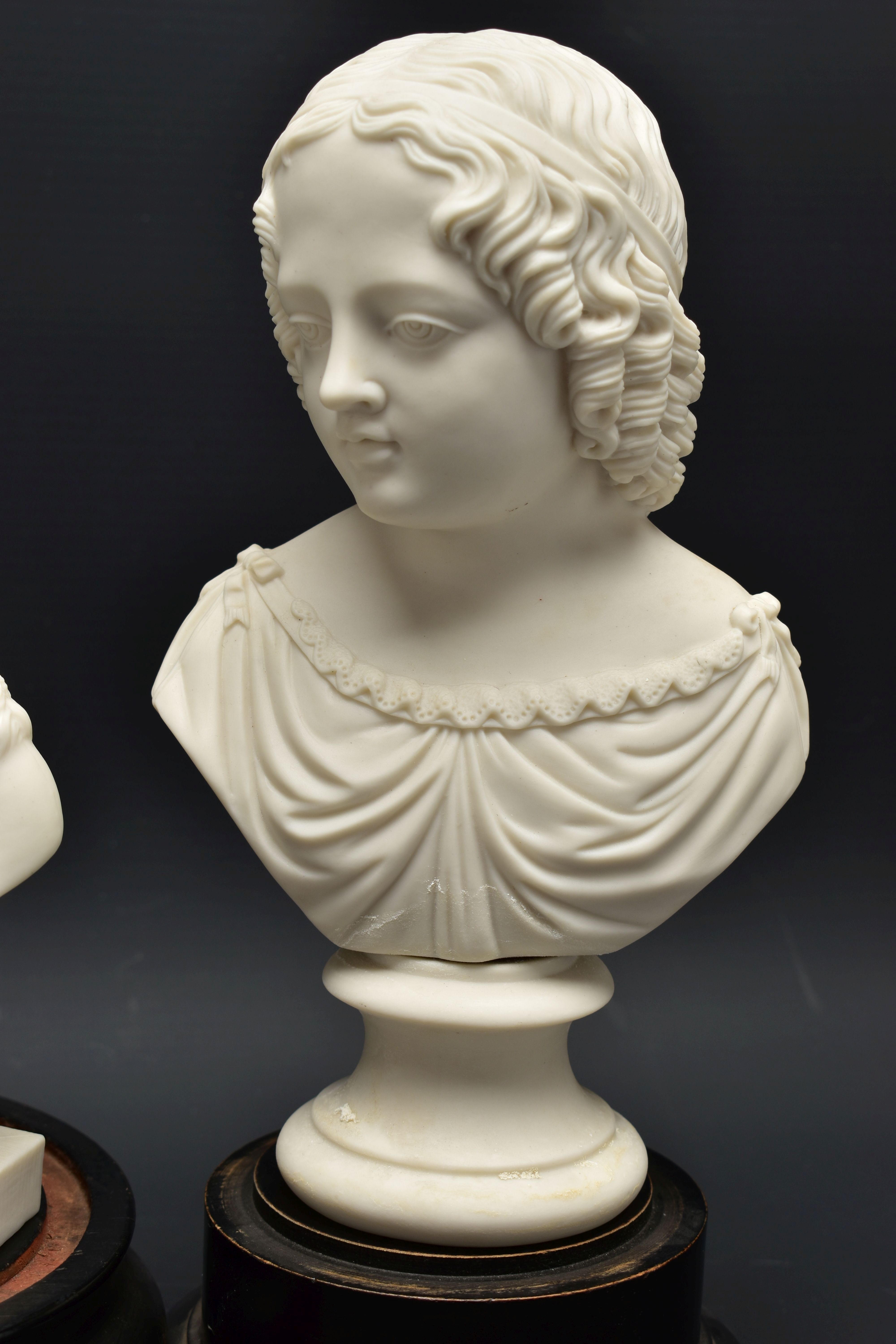 FOUR LATE 19TH AND EARLY 20TH CENTURY PARIAN AND BISQUE BUSTS, comprising a Goss 'Sister Dora', - Image 9 of 14