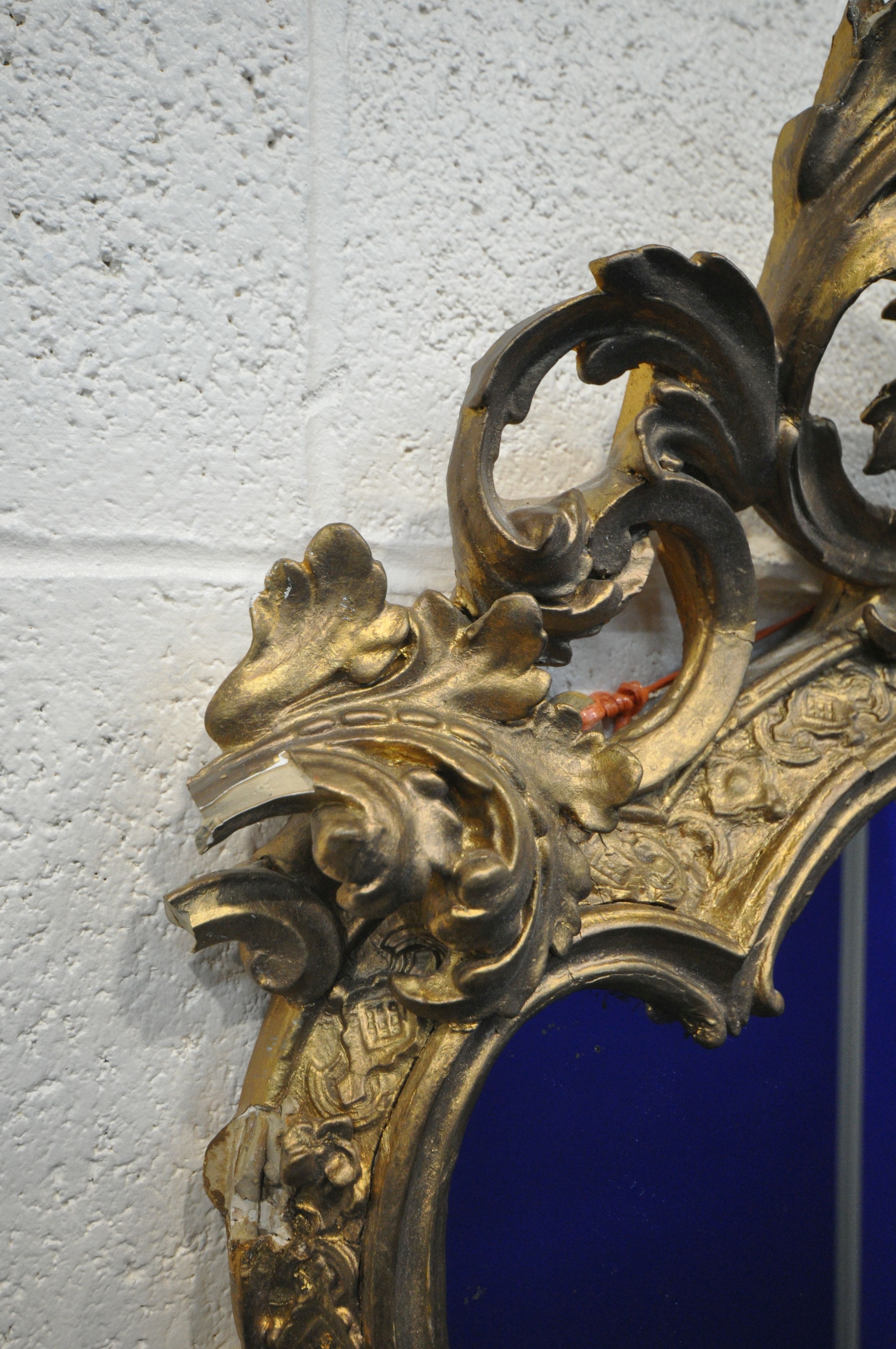 AN EARLY TO MID 20TH CENTURYCENTURY GILTWOOD GIRANDOLE, in the Rococo Revival style, shaped - Image 3 of 18