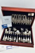 AN ELIZABETH II SILVER ONE HUNDRED AND TWENTY FOUR PIECE CANTEEN OF KINGS PATTERN CUTLERY FOR TWELVE