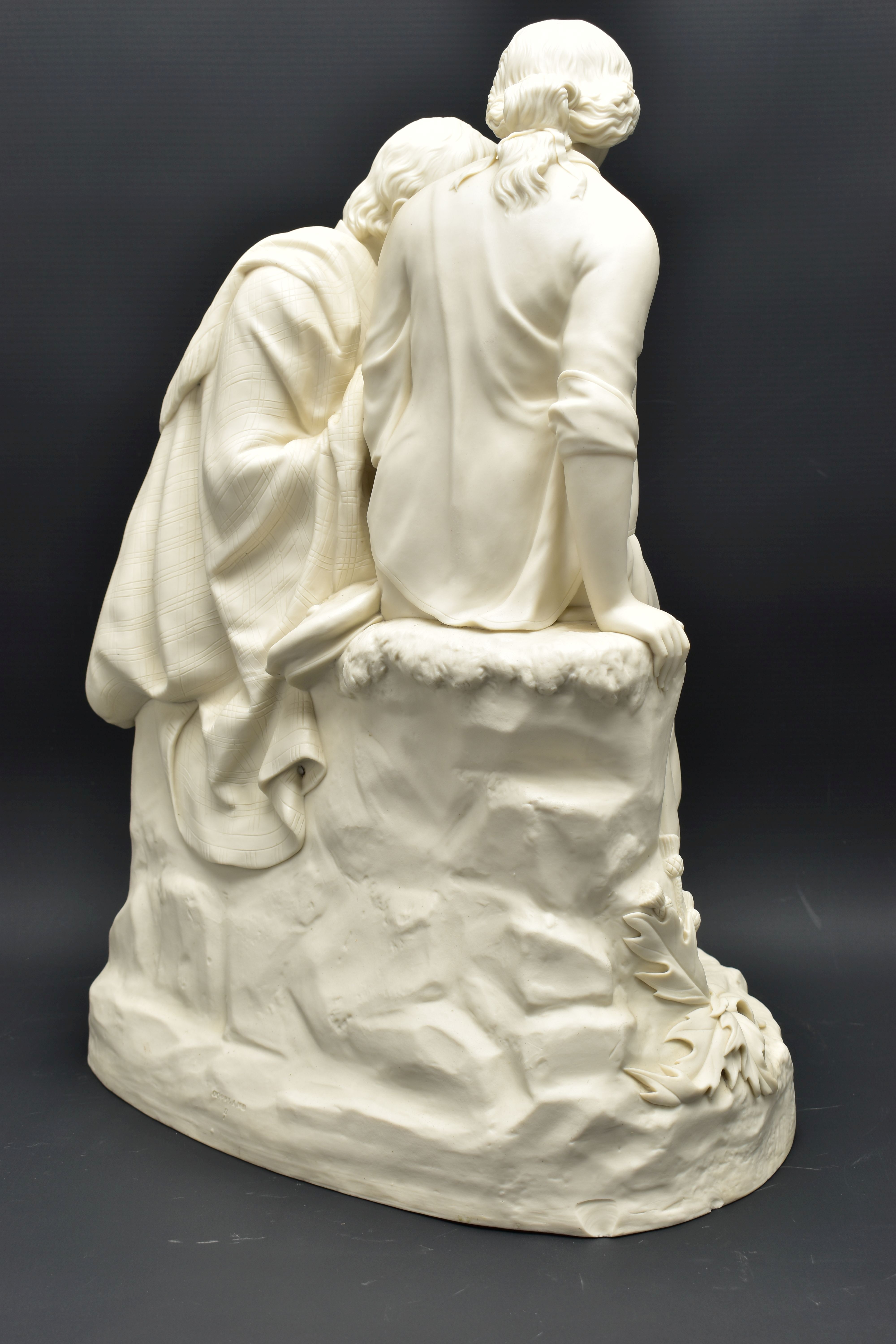 A 19TH CENTURY COPELAND PARIAN FIGURE GROUP OF BURNS AND HIGHLAND MARY, modelled as a couple - Image 8 of 15