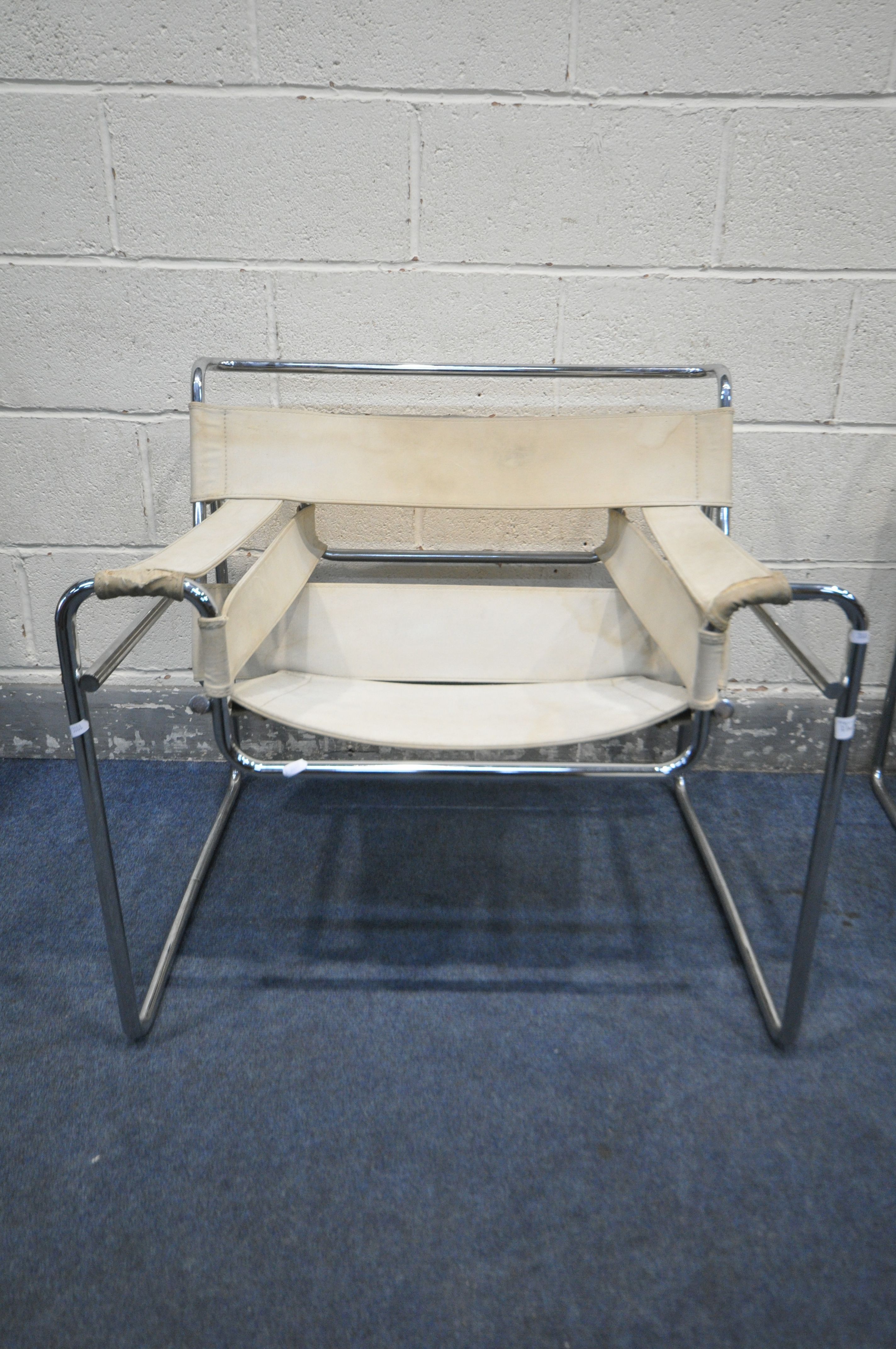 MARCEL BREUER BY GAVINA ITALY, A PAIR OF MID CENTURY B3 WASSILY CHAIRS, with a chrome and canvas - Image 3 of 9