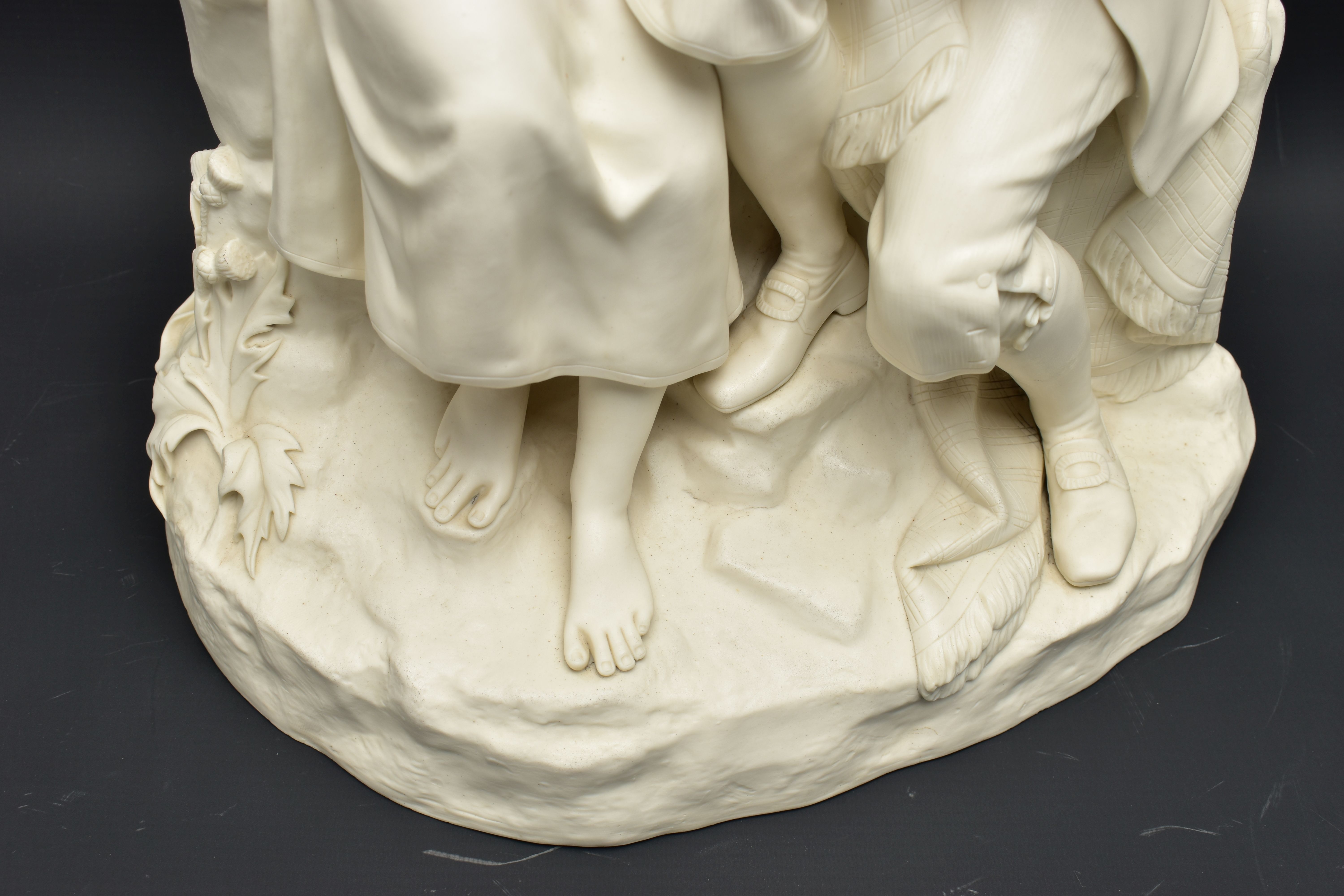 A 19TH CENTURY COPELAND PARIAN FIGURE GROUP OF BURNS AND HIGHLAND MARY, modelled as a couple - Image 4 of 15